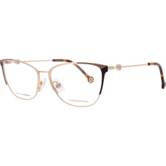 Carolina Herrera Women's Eyeglasses - Gold/Brown Metal Full Rim Frame | HER 0116 01Q