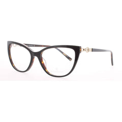 Charriol Women's Eyeglasses - Black/Havana/Gold Full Rim Cat Eye Frame | PC71054 C01