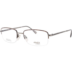 Elasta Men's Eyeglasses - Havana/Grey Stainless Steel Rectangular Frame | E 7244 0AB8