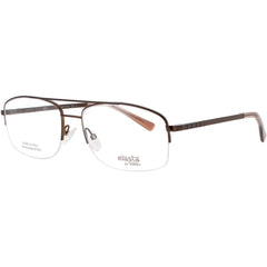 Elasta Unisex Eyeglasses - Brown Metal Half Rim Rectangular Shape Frame | E-7246 09Q