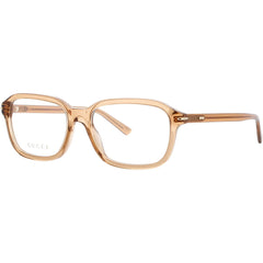 Gucci Men's Eyeglasses - Brown Acetate Full Rim Square Clear Lens Frame | GG1446O 004