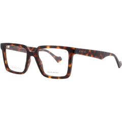 Gucci Men's Eyeglasses - Brown Acetate Full Rim Square Clear Lens Frame | GG1540O 002