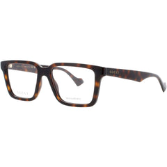 Gucci Men's Eyeglasses - Brown Acetate Full Rim Square Clear Lens Frame | GG1729O 006
