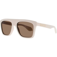 Gucci Men's Sunglasses - White Acetate Full Rim Square Brown Lens Frame | GG1570S 003