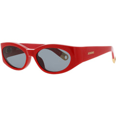 Jacquemus Unisex Sunglasses - Red Acetate Full Rim Cat Eye Grey Lens Frame | JAC4C8SUN