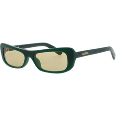 Jacquemus Unisex Sunglasses - Matte Dark Green/Gold Acetate Shape Frame | JAC55C3SUN