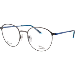 Jaguar Men's Eyeglasses - Grey Metal Full Rim Round Clear Lens Frame | JG33623 6500
