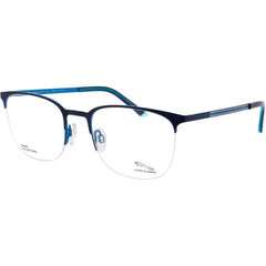 Jaguar Men's Eyeglasses - Matte Blue Metal Half Rim Oval Shape Frame | JG33624 3100
