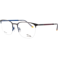 Jaguar Men's Eyeglasses - Grey Metal Half Rim Oval Clear Lens Frame | JG33624 6500