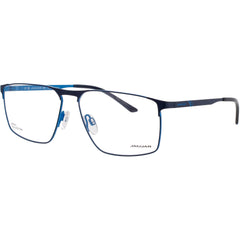 Jaguar Men's Eyeglasses - Matte Blue Metal Full Rim Rectangular Frame | JG33626 3100