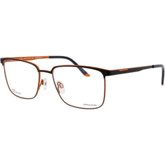Jaguar Men's Eyeglasses - Black/Orange Metal Full Rim Rectangular Frame | JG33638 3100