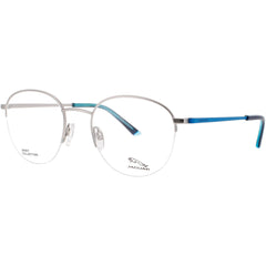 Jaguar Men's Eyeglasses - Silver Metal Half Rim Round Clear Lens Frame | JG33622 1000