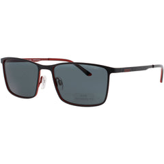 Jaguar Men's Sunglasses - Black Metal Full Rim Square Grey Lens Frame | JG37509 6100