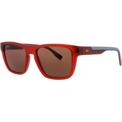 Lacoste Men's Sunglasses - Square Matte Red Plastic Full Rim Frame | L6058S 615