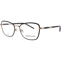 Longchamp Women's Eyeglasses - Gold/Black Metal Full Rim Frame | LO2155 728