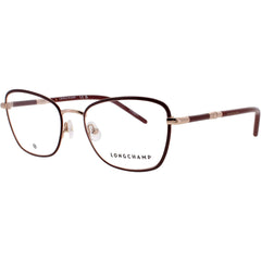 Longchamp Women's Eyeglasses - Butterfly Rose Gold/Burgundy Metal Frame | LO2155 772