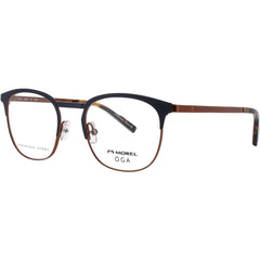 Oga-Morel Men's Eyeglasses - Blue/Brown Stainless Steel Full Rim Frame | 10154O BM03