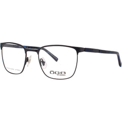 Oga-Morel Men's Eyeglasses - Gunmetal/Blue Stainless Steel Frame | 10074O GB14
