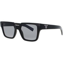 Prada Unisex Sunglasses - Square Shiny Black Acetate Full Rim Frame | PR 03ZS 1AB06T