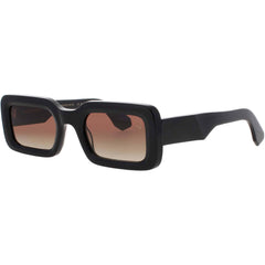 Prodesign Unisex Sunglasses - Rectangular Dark Black Acetate Frame | MOONSTONE 6032