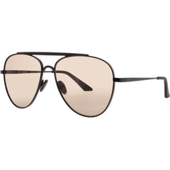 Quay Unisex Sunglasses - Aviator Matte Black Metal Full Rim Frame | FREE FALL 77121
