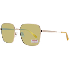 Roxy Women's Sunglasses - Shiny Gold Metal Square Shape Full Rim Frame | RX5001 SGLD