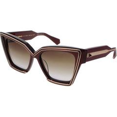 Valentino Unisex Sunglasses - Bordeaux/White Gold Full Rim Frame | V GRACE VLS 126B