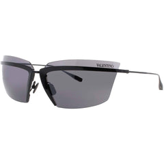 Valentino Unisex Sunglasses - Shiny Black Metal Cat Eye Shape Frame | V LURE VLS 130A