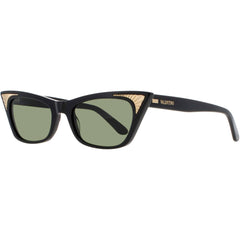 Valentino Women's Sunglasses - Black/Gold Plastic Cat Eye Shape Frame | VLS 175 175A
