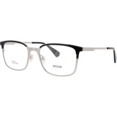 Woow Men's Eyeglasses - Black Titanium Rectangular Full Rim Frame | BE SAFE 2 0100