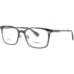 Woow Men's Eyeglasses - Grey/Amber Horn Titanium Rectangular Frame | BE SAFE 2 3402