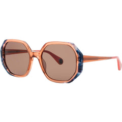 Woow Women's Sunglasses - Transparent Brown Orange Full Rim | SUPER VISION 2 0373