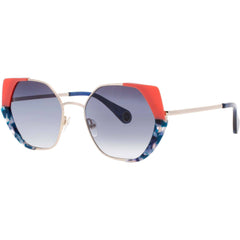 Woow Women's Sunglasses - Dark Turquoise Granite Round Shape Frame | SUPER WILD 2 0040