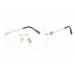 Bvlgari Women's Eyeglasses - Gold/Black Metal Cat Eye Rimless Frame | BV50007U 033
