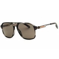 Chopard Men's Sunglasses - Shiny Stripped Grey Acetate Full Rim Frame | SCH347 6X7P