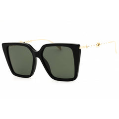 Gucci Women's Sunglasses - Black/Gold Acetate Rectangular Full Rim Frame | GG1967S 001