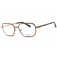 Guess Men's Eyeglasses - Matte Dark Bronze Metal Oval Full Rim Frame | GU50240 037