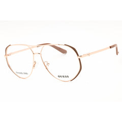 Guess Women's Eyeglasses - Matte Beige/Shiny Rose Gold Aviator Frame | GU50247 058