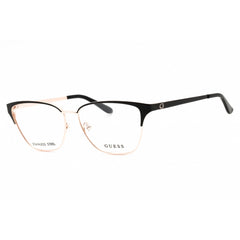 Guess Women's Eyeglasses - Shiny Black Rectangular Metal Full Rim Frame | GU2795 001