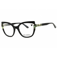 KARL LAGERFELD Women's Eyeglasses - Black/Marble Acetate Cat Eye Frame | KL6132 013