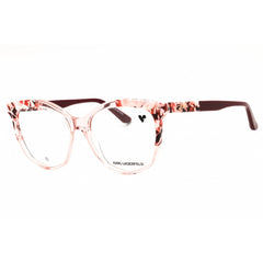 KARL LAGERFELD Women's Eyeglasses - Rose/Brown Acetate Round Frame | KL6154 618