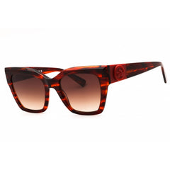 Longchamp Women's Sunglasses - Striped Red Cat Eye Shape Full Rim Frame | LO762S 607