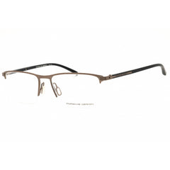 Porsche Men's Eyeglasses - Brown Metal Rectangular Shape Half Rim Frame | P8371 54D