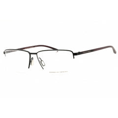 Porsche Men's Eyeglasses - Black/Red Metal Rectangular Half Rim Frame | P8399 59A