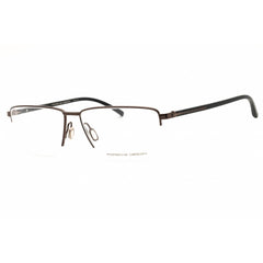 Porsche Men's Eyeglasses - Brown/Black Metal Rectangular Half Rim Frame | P8399 C