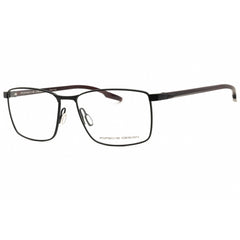 Porsche Men's Eyeglasses - Black/Red Metal Rectangular Full Rim Frame | P8733 57A