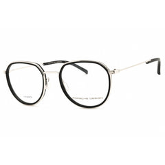 Porsche Men's Eyeglasses - Palladium/Black Round Shape Full Rim Frame | P8740 53C000