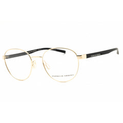 Porsche Men's Eyeglasses - Gold/Black Stainless Steel Round Full Rim Frame | P8746 53C