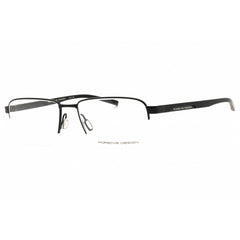 Porsche Men's Eyeglasses - Black Metal Rectangular Shape Half Rim Frame | P8747 56A