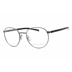 Porsche Unisex Eyeglasses - Dark Grey/Black Metal Round Full Rim Frame | P8756 51A000